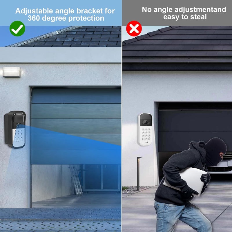 Pyfhy Swivel Mount for myQ Smart Garage Video Keypad, Angled Adjustable 40 to 140 Degrees Corner Mounting for myQ Garage Door Opener Easy to Install Reduce Blind Spot (Video Keypad is NOT Included), Black - Image 5